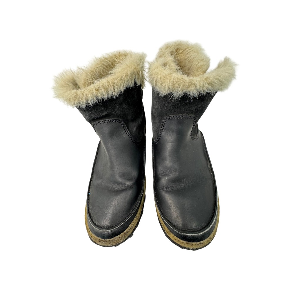 Merrell M-Select Dry Boots W‎ (7) Black Leather Suede Faux Fur Winter Waterproof